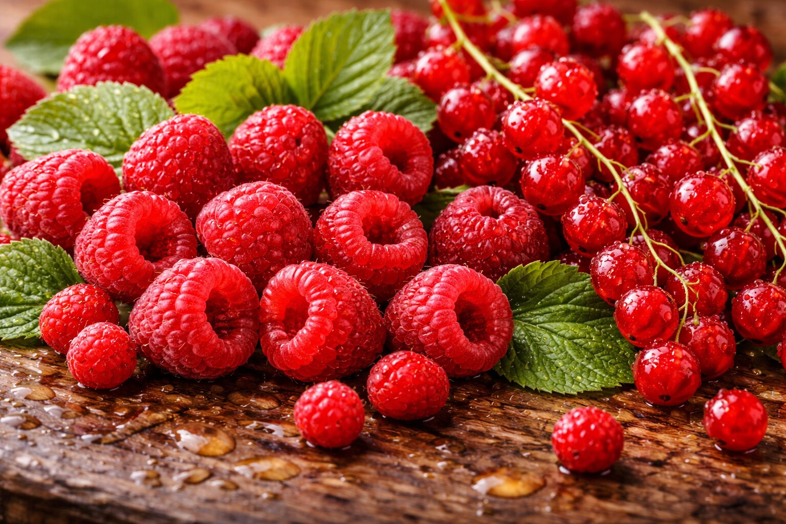 Maliny a červený rybíz